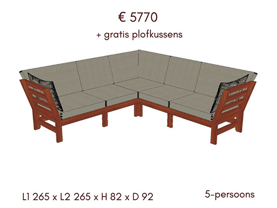 lounge 5 persoons zitbank